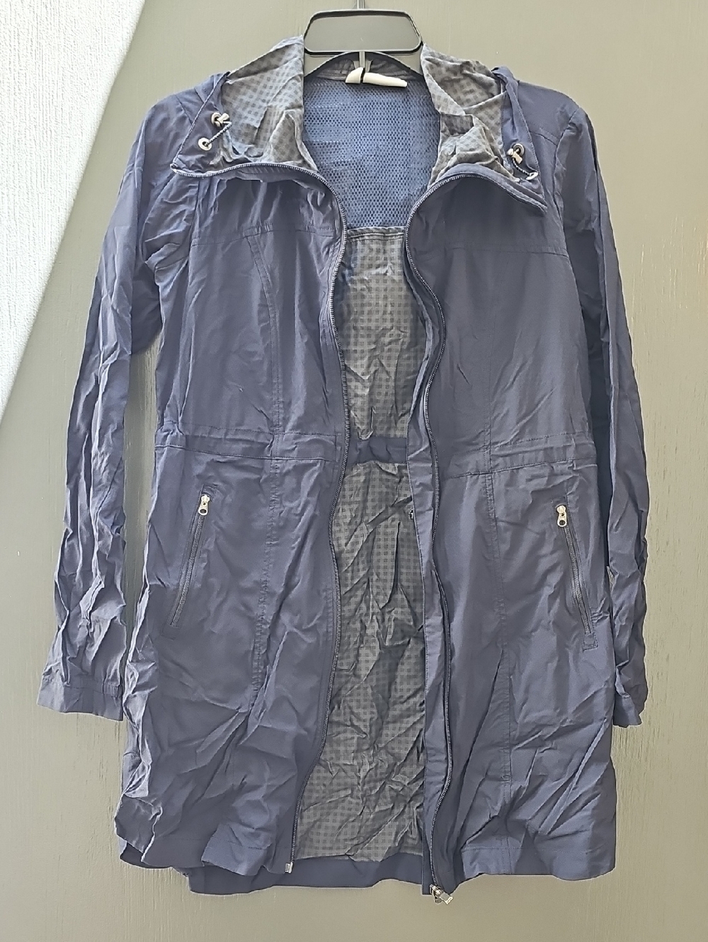 Lightweight Navy Women's Hooded Anorak Jacket